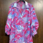Talbots 2/$30 - Seashell Swimsuit Coverup Pink Blue Medium Photo 3