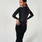 Spanx  black Velvet Split Hem Wide Leg Pant Size M tall Photo 3