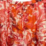 Coldwater Creek  Women A Line Skirt PXL Pink Orange Whimsical Floral Silk‎ Blend Photo 6
