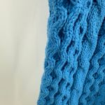 Ann Taylor Sweater SZ Small Chunky Knit Honeycomb Cable Spring Blue Cotton Blend Photo 11