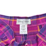 Vintage 90s Casual Corner High Waisted Pink Purple Plaid Linen Shorts Sz 12 USA Photo 4