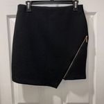 Kensie Modern Black Textured Mini Skirt wAsymmetric Zipper Detail - Elegant Office Wear Photo 0
