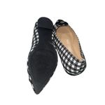 Bandolino NEW   Starry Embellished Flower Slip-On Flats Black White Gingham 9.5 Photo 6