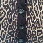Worth Animal Print Wool Cardigan 🥰 ⭐️ Medium Brown Photo 3