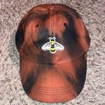 Anvil Black and Orange Bleach Dyed Bee Adustable Baseball Hat New Photo 0