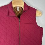 Duluth Trading Co Quilted Utility Vest Womens Size XL Red Mock Neck Full Zip Photo 1