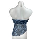 Urban Outfitters Blue Paisley Asymmetric Strapless Bandeau Tube Crop Tank Top M Photo 1