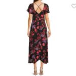 Reiss  Leni black floral midi dress wedding guest cocktail party feminine fitted Photo 11