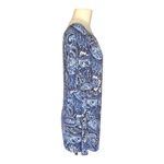 Viamor Blue Paisley Print Off Shoulder Tunic Top Blouse Dress Women's Size Small Photo 2
