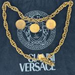 Versace   -RRRE- HRD TO FIND Gold Rope Chain Necklace with Medallions Crystals. Photo 11