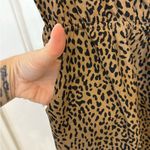 Leopard Print Fit & Flare Dress M Tan Black Sleeveless Chic Animal Print Style Size M Photo 3
