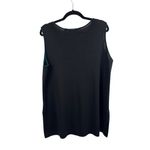 Women’s Howard Wolf Escape Size Large Black Sleeveless Blouse with Teal Stitchin Blue Photo 3