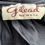 Vintage Gilead Maxi Nightgown Sleeveless Lace Trim Pleated Mesh Black Large Photo 1