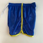 Nike  Blue Mesh Basketball Shorts with Yellow Trim‎ | Size [Insert Size] Photo 3