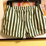 Forever 21 Green Striped Drawstring Twill Shorts L Photo 0