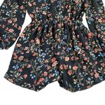 Abercrombie & Fitch  Floral Romper Long Sleeve High Low Hem Black Size M Photo 3