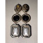 Retrofete Camille Gemstone Drop Earrings in Black Womens Dangle Crystals Photo 3