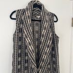 Anthropologie MOTH Wool Blend Open Front Geometric Pattern Vest Women's XS/S Black Size undefined Photo 1