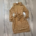 Stitchdrop Elegant Tan Long Sleeve Dress Brown Size XL Photo 4
