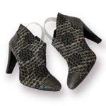 Anthropologie  Tibi Italian Leather Ankle Heels Boots Brown Nude 9 Embroidered Photo 2