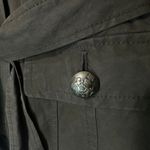 Banana Republic Utilitarian Military Green Trench Coat Womens XS Ruffle Belted Photo 1