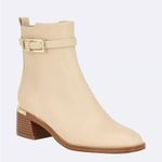 Calvin Klein Cream Ankle Booties with Chunky Heel Photo 0
