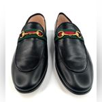 Gucci Jordaan Horsebit Web Sylvie Black Leather Moccasin Women Loafers EU 41.5 Photo 5