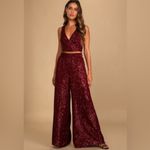 Lulu’s! Burgundy Sequin Crop Top dress tank top size small! Red Photo 1