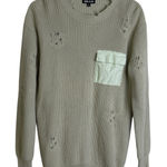 SER.O.YA Devlin Sweater Womens Small Sage Pullover Distressed Pullover Grunge * Green Photo 0