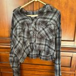 Arizona Jean Company Oversized Cropped Plaid Shirt Photo 1