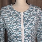 Coldwater Creek  size 6 3/4 sleeve hidden hook close multi aqua blue green Photo 1