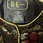 Vintage R&K Evenings Etched Floral Velvet Button Photo 1