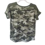 Lucky Brand  Womens Casual Top Green Camo Short Sleeve Scoop Neck Stretch S Photo 1