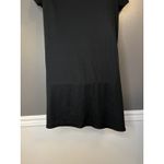 SO  T-Shirt Dress Women’s Large Black Ribbed Knit Stripe Neck Short Sleeve Mini Photo 7
