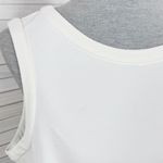 Elle  Scallop Hem Pique Knit Sleeveless Tank Top Shirt Ivory White‎ Large Photo 4