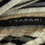 T Tahari  Multicolor Striped Long Sleeve Ribbed Knit Mock Neck Sweater Top Size S Photo 2