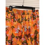 C&C California Women Linen Pants Wide Leg Orange Tropical Multi Color Size Large Photo 5