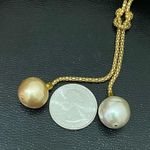 Sterling Silver MAJORICA 18K Gold-plated  Love Knot 14mm Pearl Lariat Necklace Photo 7