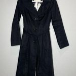 Kate Spade X Florence Broadhurst Black Scalloped Hem Trench Coat Size 2 Photo 0