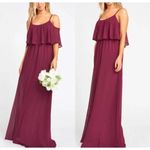 Show Me Your Mumu Caitlin Ruffle Maxi Dress Burgundy  Medium Photo 1