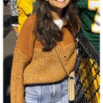 Varley Orange Knit Quarter Zip Long Sleeve Oversized Sweater size Large Photo 11