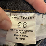 Driftwood  JACKIE Mid Rise Womens 28 Blue Western Studded Stretch Jeans Raw Hem Photo 8