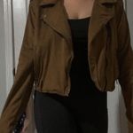Tobi Camel Suede Moto Jacket Photo 0
