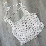 Forever 21 Top floral lace corset lace up womens White (size 1x) cottagecore Photo 0