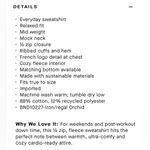 NWT  Les Sports Bandier 1/2 Zip Sweatshirt Iron/Regal Orchid Size XS Photo 6