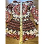 American Eagle Women XXS Paisley Boho Romper Long Bell Sleeve Colorful Beach Photo 6