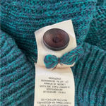 Anthropologie Far Away From Close Fisherman Wool Blend Cable Knit Cardigan Blue Size M Photo 5