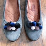 Anthropologie Hispanitas • Jedda Pompom Pumps grey Graphite suede leather heels round toe Photo 2