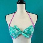 BP Nordstrom  strapless purple and blue floral bikini top in size medium Photo 0