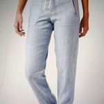 Athleta Retreat linen high waisted women's jogger cambray blue size 6 Photo 0